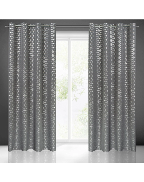 Zdjęcie: Zasłona gotowa Cube 140 x 250 cm grafitowy EUROFIRANY