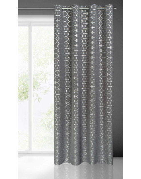 Zdjęcie: Zasłona gotowa Cube 140 x 250 cm grafitowy EUROFIRANY