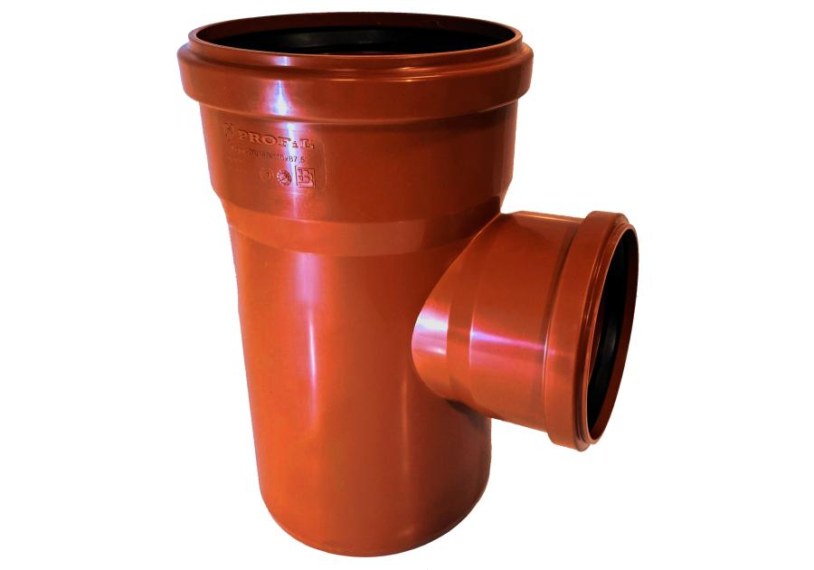 Zdjęcie: Trójnik kanalizacyjny fi 160/110/87 pomarańczowy PROFIL