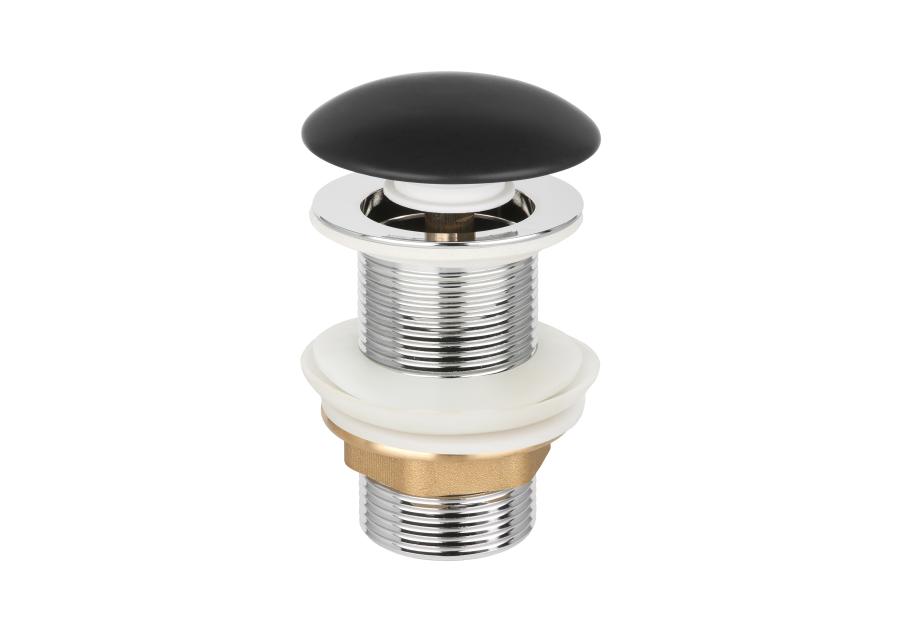 Zdjęcie: Korek click-clack, ceramiczny, bez przelewu, duży grzybek czarny półmat INVENA