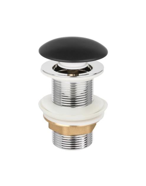 Zdjęcie: Korek click-clack, ceramiczny, bez przelewu, duży grzybek czarny półmat INVENA