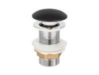 Zdjęcie: Korek click-clack, ceramiczny, bez przelewu, duży grzybek czarny półmat INVENA