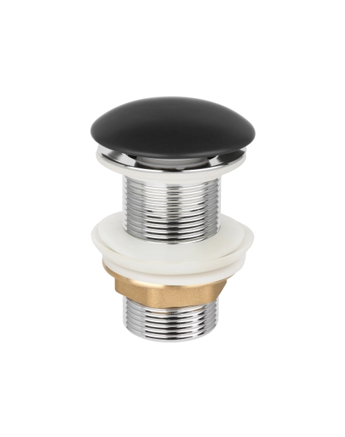 Zdjęcie: Korek click-clack, ceramiczny, bez przelewu, duży grzybek czarny półmat INVENA