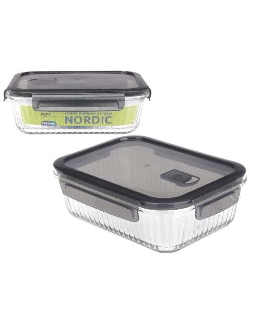 Zdjęcie: Pojemnik żaroodporny Nordic 1500 ml prostokątny 91466 RAVI