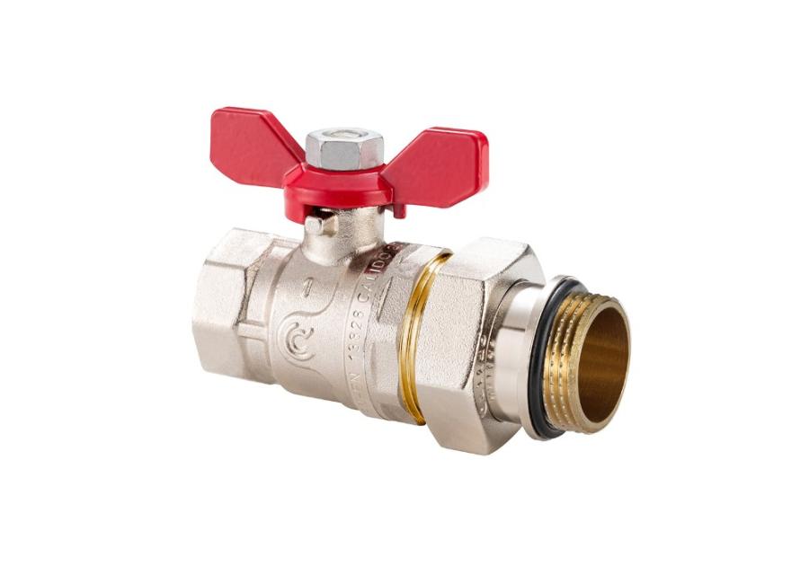 Zdjęcie: Zawór kulowy S30 W/Z 1/2" z półśrubunkiem, o-ringiem i motylkiem, PN30 CALIDO