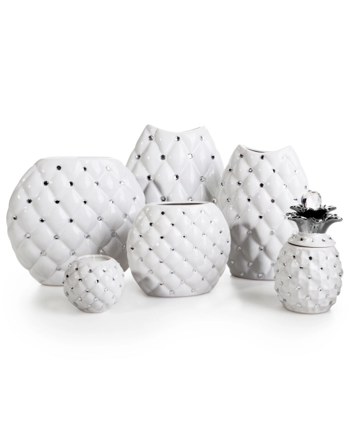 Zdjęcie: Wazon dekoracyjny Ava 17x10x24 cm biały EUROFIRANY