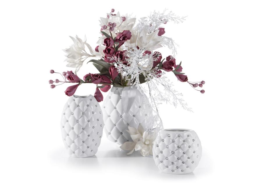 Zdjęcie: Wazon dekoracyjny Ava 17x10x24 cm biały EUROFIRANY