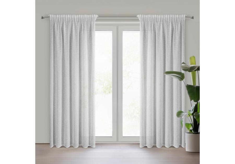 Zdjęcie: Zasłona gotowa Ofelia na taśmie 135 x 270 cm biały EUROFIRANY