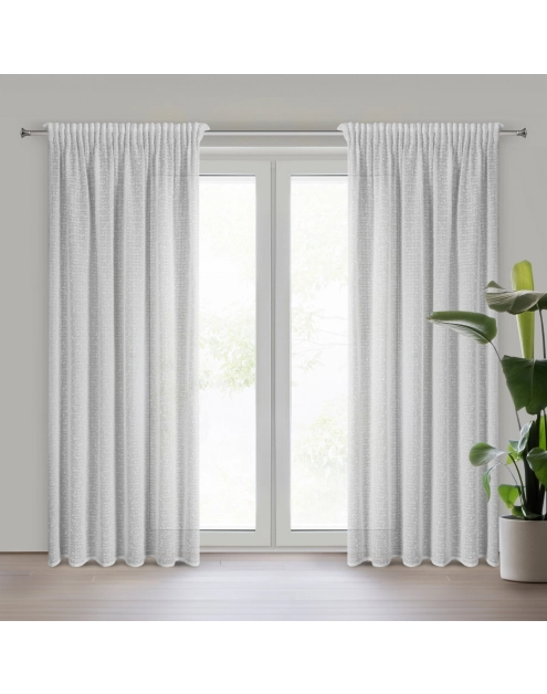 Zdjęcie: Zasłona gotowa Ofelia na taśmie 135 x 270 cm biały EUROFIRANY