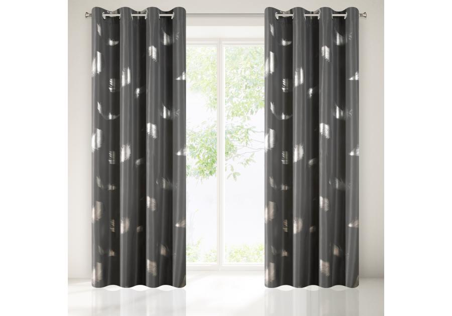 Zdjęcie: Zasłona Tessa 2, 140x250 cm granatowo-srebrna na przelotkach EUROFIRANY