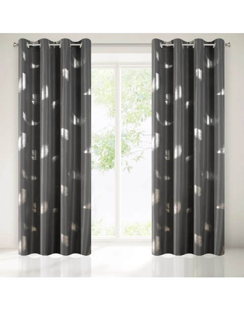 Zdjęcie: Zasłona Tessa 2, 140x250 cm granatowo-srebrna na przelotkach EUROFIRANY