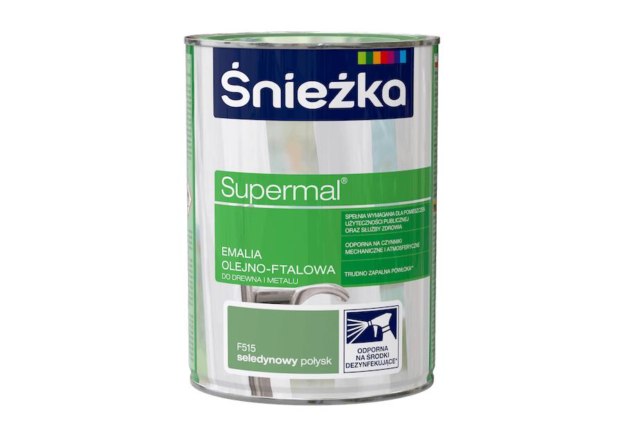 Zdjęcie: Farba do drewna i metalu Supermal 0,8 L seledynowa ŚNIEŻKA
