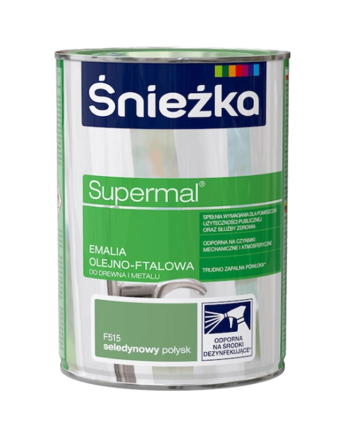 Zdjęcie: Farba do drewna i metalu Supermal 0,8 L seledynowa ŚNIEŻKA