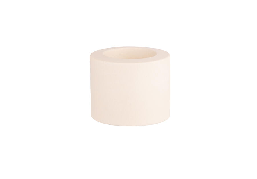 Zdjęcie: Świecznik ceramiczny 6,5x6,5x5,5cm kremowy ALTOMDESIGN