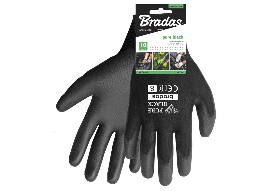 Zdjęcie: Rękawice ochronne Pure Black poliuretan, rozmiar 10 BRADAS