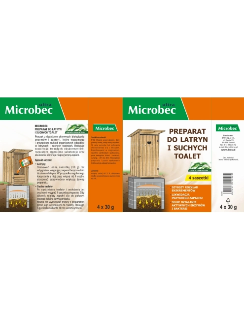 Zdjęcie: Preparat do latryn i suchych toalet 4x30 g Microbec BROS