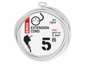 Przedłużacz 5 m, 1 gniazdo, biały, PVC, 1 mm2 EMOS