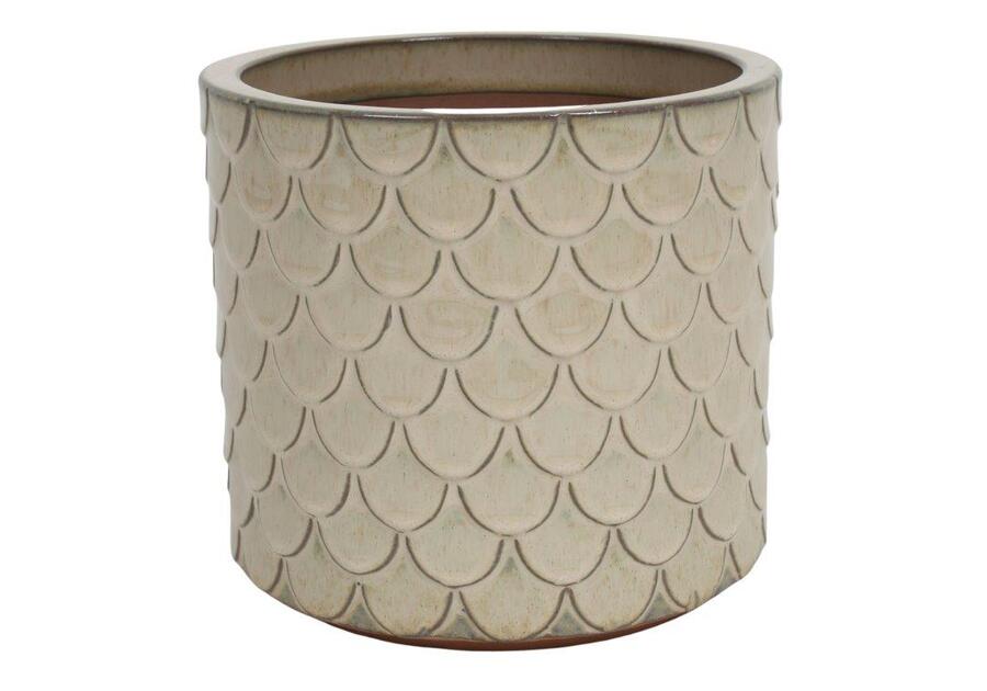 Zdjęcie: Donica ceramika szkliwiona Cylinder 17x16 cm kremowy CERMAX