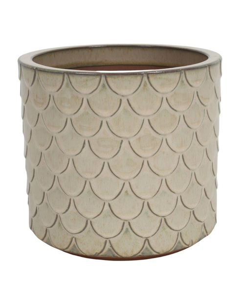Zdjęcie: Donica ceramika szkliwiona Cylinder 17x16 cm kremowy CERMAX