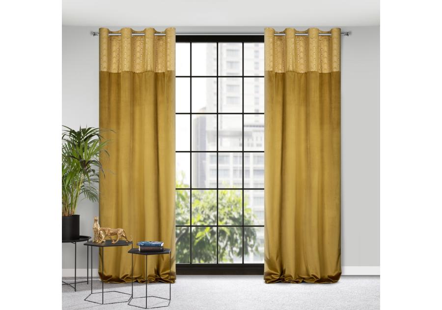 Zdjęcie: Zasłona gotowa Elen 140x250 cm miodowy EUROFIRANY