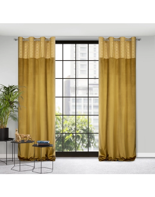 Zdjęcie: Zasłona gotowa Elen 140x250 cm miodowy EUROFIRANY