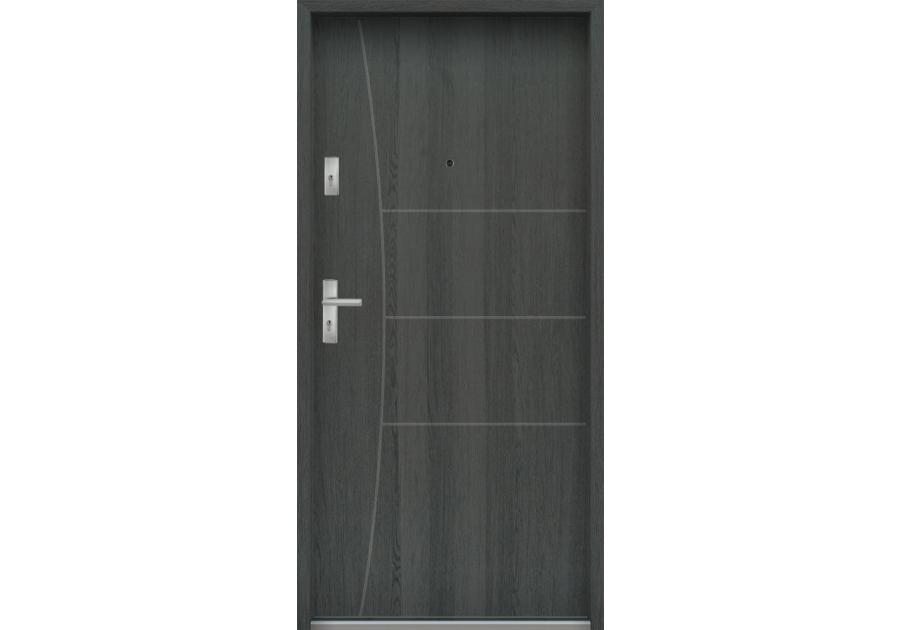 Zdjęcie: Drzwi wejściowe do mieszkań Bastion N-08 Grafit 80 cm prawe ODP KR CENTER