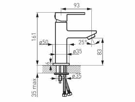 Bateria umywalkowa stojąca Zicco FERRO