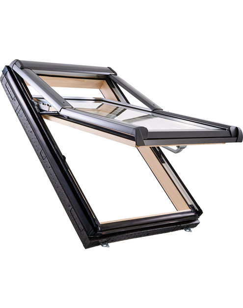 Zdjęcie: Okno wysokoosiowe Designo R79, drewno, 94x140 cm  z Termo-blokiem WD ROTO