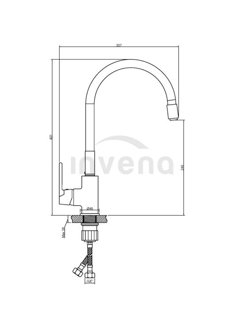 Zdjęcie: Bateria zlewozmywakowa Joga biała INVENA