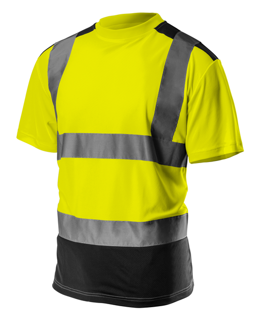 Zdjęcie: T-shirt ostrzegawczy, ciemny dół, żółty, rozmiar S NEO
