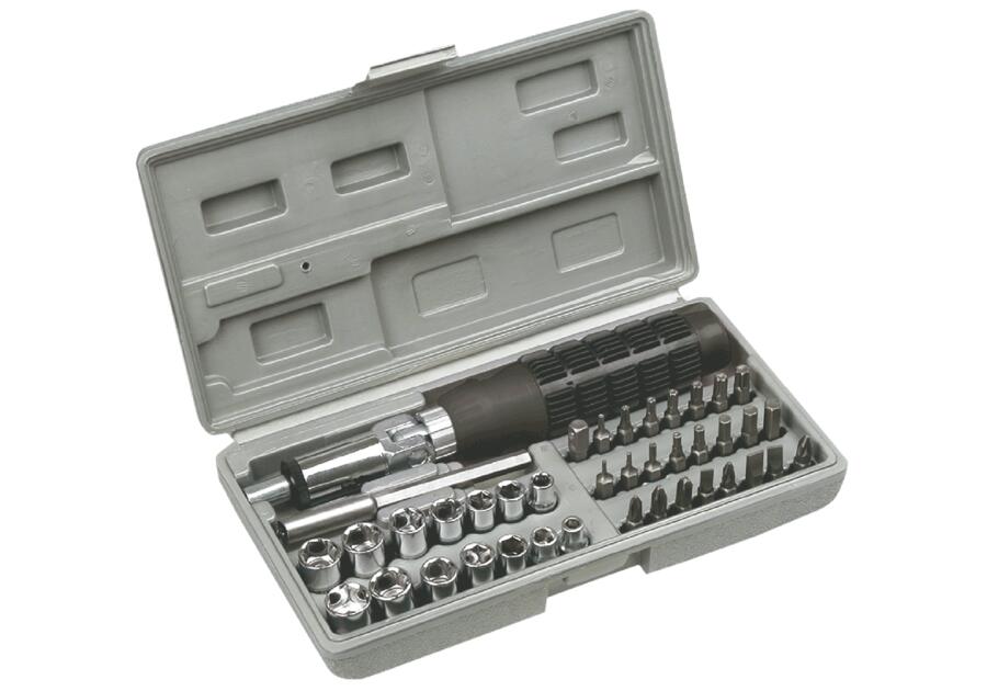 Zdjęcie: Końcówki wkrętakowe i nasadki z uchwytem, zestaw 40 sztuk TOP TOOLS