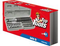 Zdjęcie: Końcówki wkrętakowe i nasadki z uchwytem, zestaw 40 sztuk TOP TOOLS