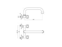 Zdjęcie: Bateria umywalkowo-zlewkozmywakowa Modena chrom, U 25 cm INVENA