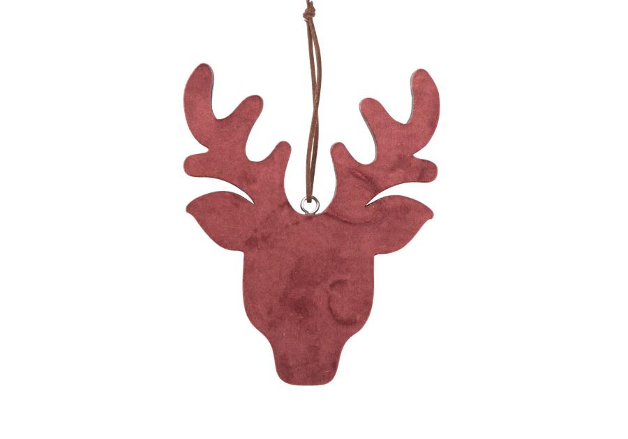 Zdjęcie: Zawieszka Renifer drewniany z welurowym frontem 16x12 cm bordowy ALTOMDESIGN