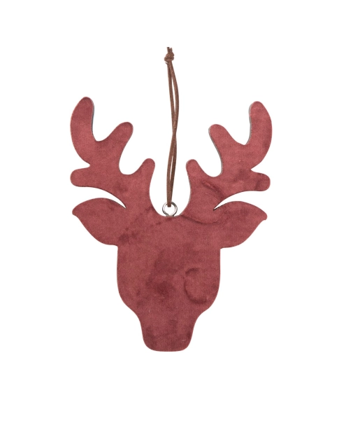 Zdjęcie: Zawieszka Renifer drewniany z welurowym frontem 16x12 cm bordowy ALTOMDESIGN