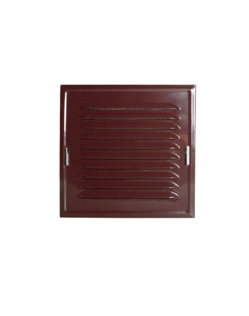 Zdjęcie: Kratka wentylacyjna skośna metalowa malowana z siatką 14x21 cm czarny PRZYBYSZ