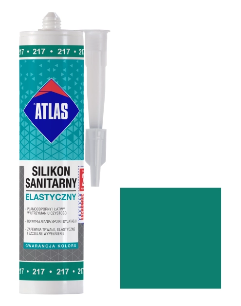 Zdjęcie: Silikon sanitarny elastyczny 217 szmaragdowy 280 ml ATLAS