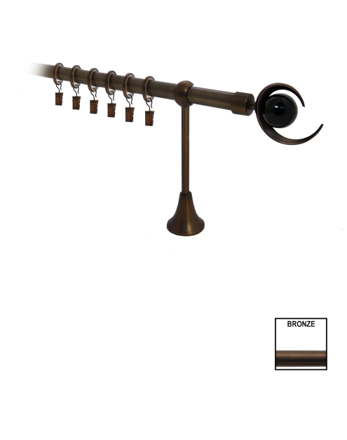 Zdjęcie: Karnisz pojedynczy Victoria fi 19 mm - 160 cm bronze luna KARWEL