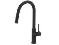 Zdjęcie: Bateria zlewozmywakowa z 2-funkcyjną, wyciąganą wylewką w kształcie litery U, Farsala czarna INVENA