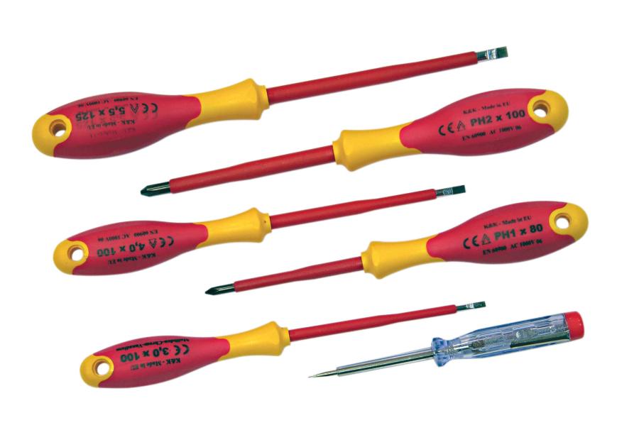 Zdjęcie: Wkrętaki elektrotechniczne 2 komp kk23 ph  szt.5 + wskaźnik napięcia 1000v  PROFIX