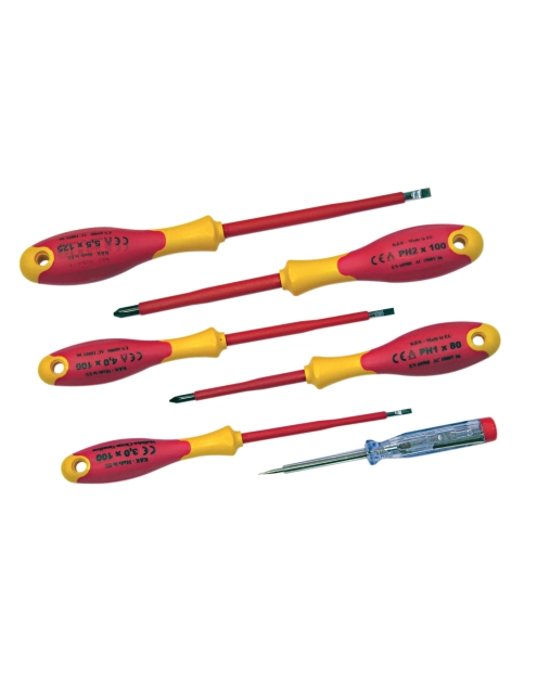Zdjęcie: Wkrętaki elektrotechniczne 2 komp kk23 ph  szt.5 + wskaźnik napięcia 1000v  PROFIX