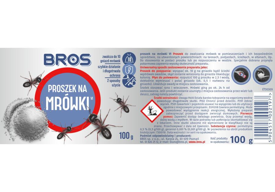 Zdjęcie: Proszek na mrówki 100 g BROS