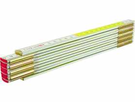 Miara drewniana składana 2 m biało-żółta MODECO EXPERT