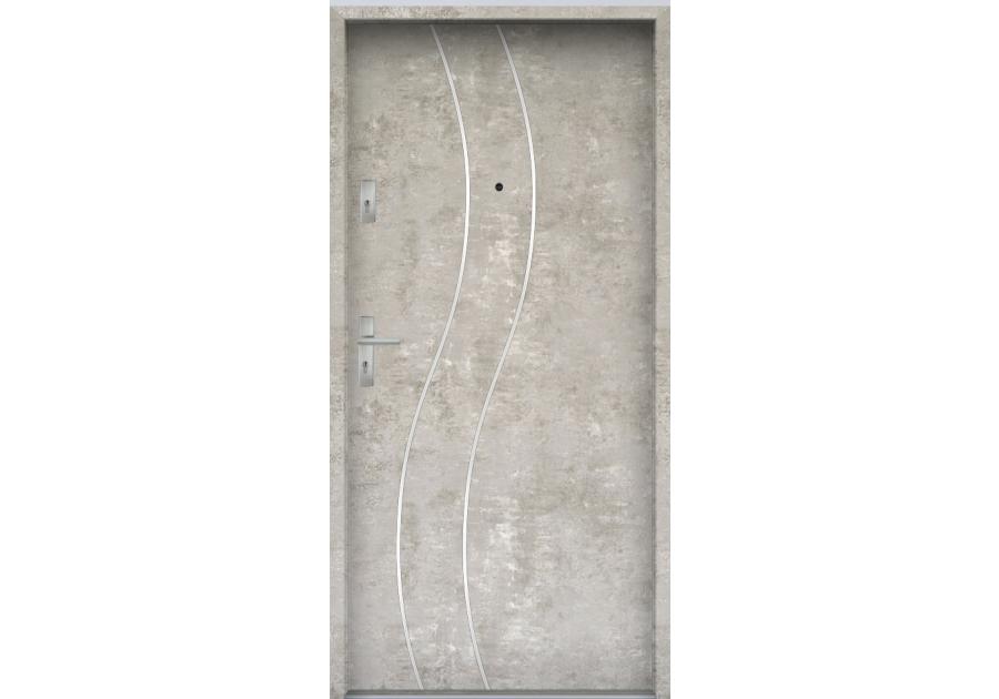 Zdjęcie: Drzwi wejściowe do mieszkań Bastion R-59 Beton naturalny 80 cm prawe ODP KR CENTER