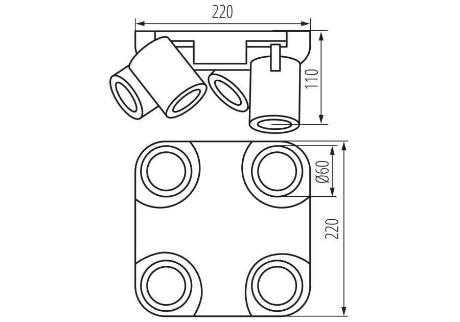 Zdjęcie: Oprawa oświetleniowa 4x max 35 W Laurin EL-4O B KANLUX