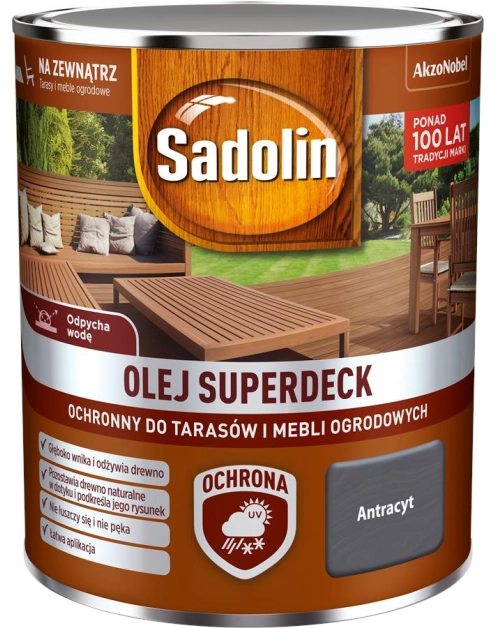 Zdjęcie: Olej Superdeck antracyt 0,75 L SADOLIN