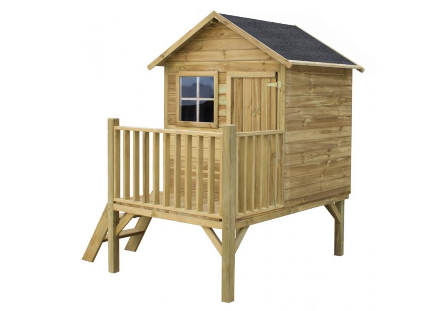 Zdjęcie: Drewniany domek dla dzieci Tomek ze ślizgiem  4IQ