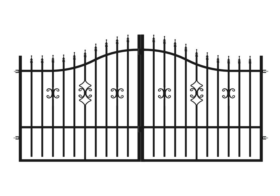Zdjęcie: Brama dwuskrzydłowa Iga 3,50 m, 1,20-1,50 m, ocynk+ RAL9005 POLBRAM