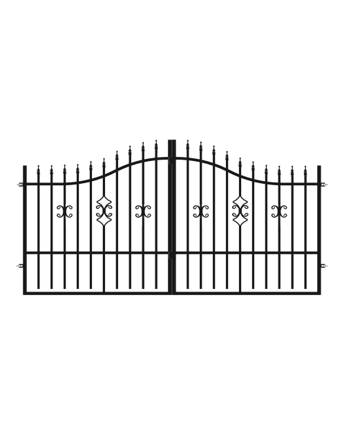 Zdjęcie: Brama dwuskrzydłowa Iga 3,50 m, 1,20-1,50 m, ocynk+ RAL9005 POLBRAM