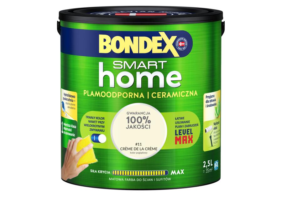 Zdjęcie: Farba plamoodporna creme de la creme 2,5 L BONDEX SMART HOME